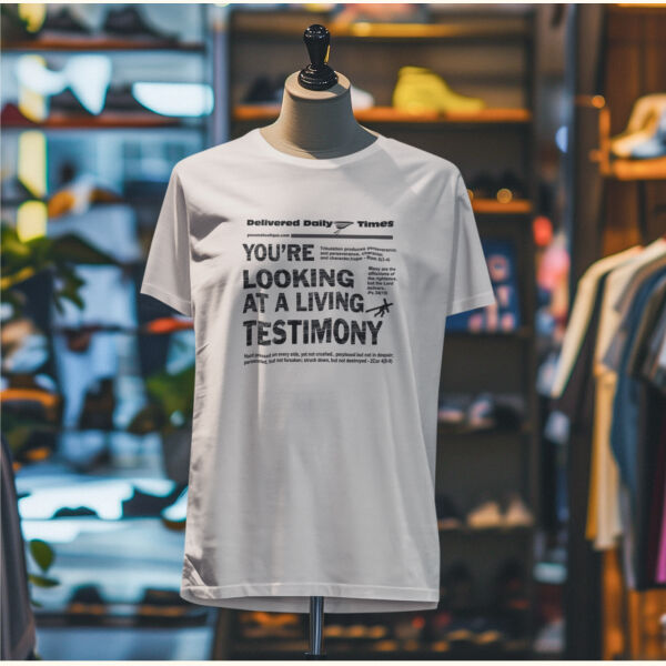 YOU'RE LOOKING AT A LIVING TESTIMONY T-shirt Thumbnail